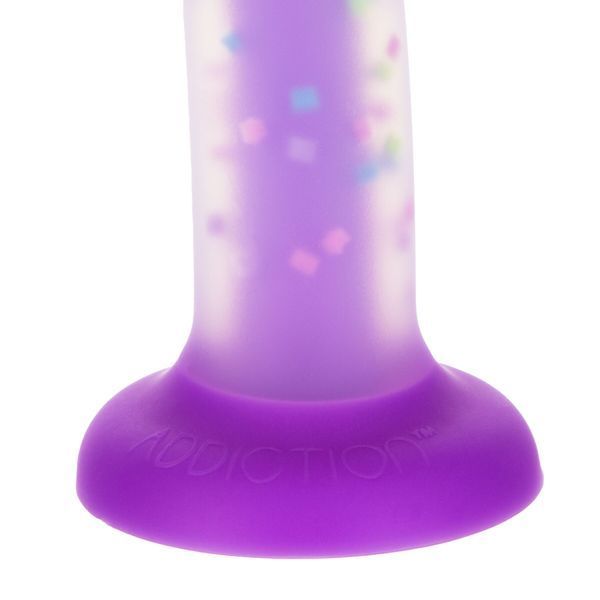 Фалоімітатор, що світиться в темряві, ADDICTION Rave 8&Prime;, Glow in the Dark Dildo Purple Confetti, 20,3 см SX1301 фото