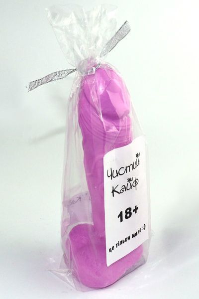 Мыло в форме пениса Чистый Кайф Violet size L, крафтове мило-член, натуральне SO2636 фото