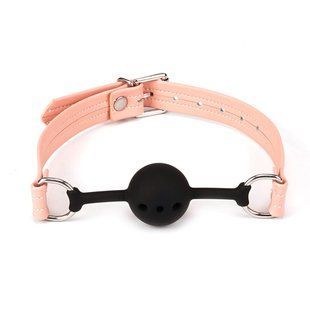 Повітропроникний кляп Liebe Seele Dark Candy Pink Ball Gag, силіконова кулька, діаметр 4,3 см SX1658 фото