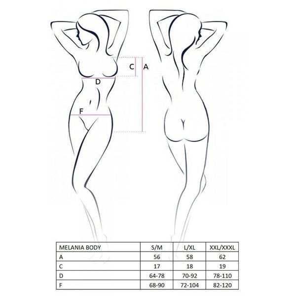 Боді Passion MELANIA BODY L/XL, black EL16301 фото