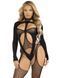Бодістокінг 2 в 1 Leg Avenue Bodystocking with cutout teddy, One Size, чорний, панчохи-сітки і тедді SX1087 фото 3