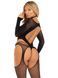 Бодістокінг 2 в 1 Leg Avenue Bodystocking with cutout teddy, One Size, чорний, панчохи-сітки і тедді SX1087 фото 2