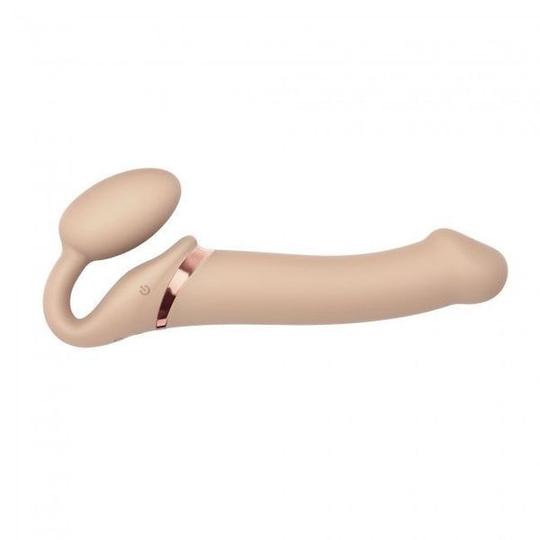 Безремінний страпон з вібрацією Strap-On-Me Vibrating Flesh L, діаметр 4,2 см, пульт ДК, регульований SO3828 фото