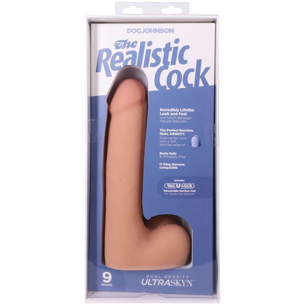 Фалоімітатор Doc Johnson The Realistic Cock ULTRASKYN - 9 Inch with Balls Vanilla SX4449 фото